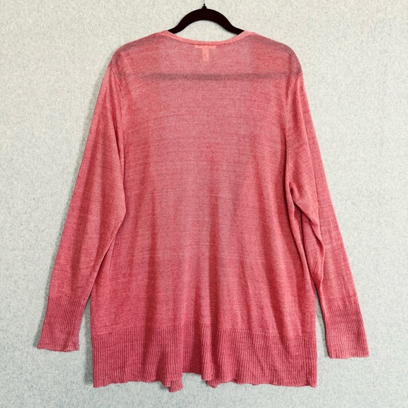 Eileen Fisher Woman Cardigan Sweater Womens 2X Orange Linen Quiet Luxury Lagom - Picture 10 of 16